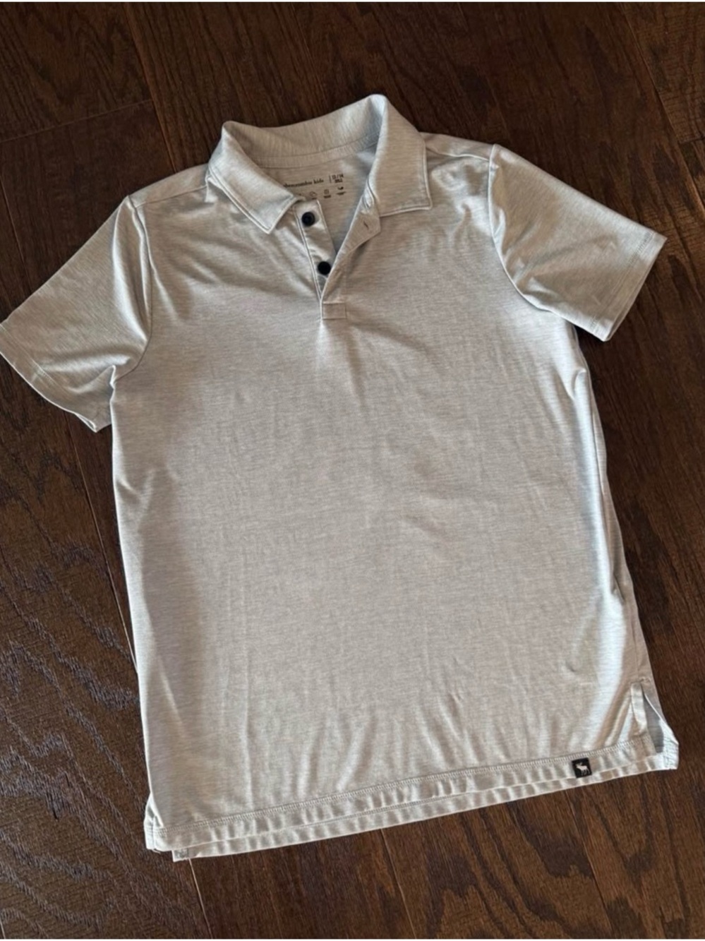 Boys Abercrombie Kids Light Gray Polo Shirt - Casual Short Sleeve size 13/14